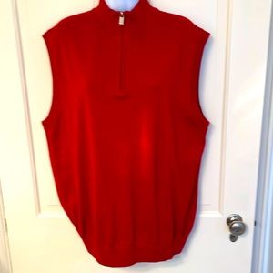 F/X Fusion Men’s 3/4 Zip Sweater Vest, Red, Size XL